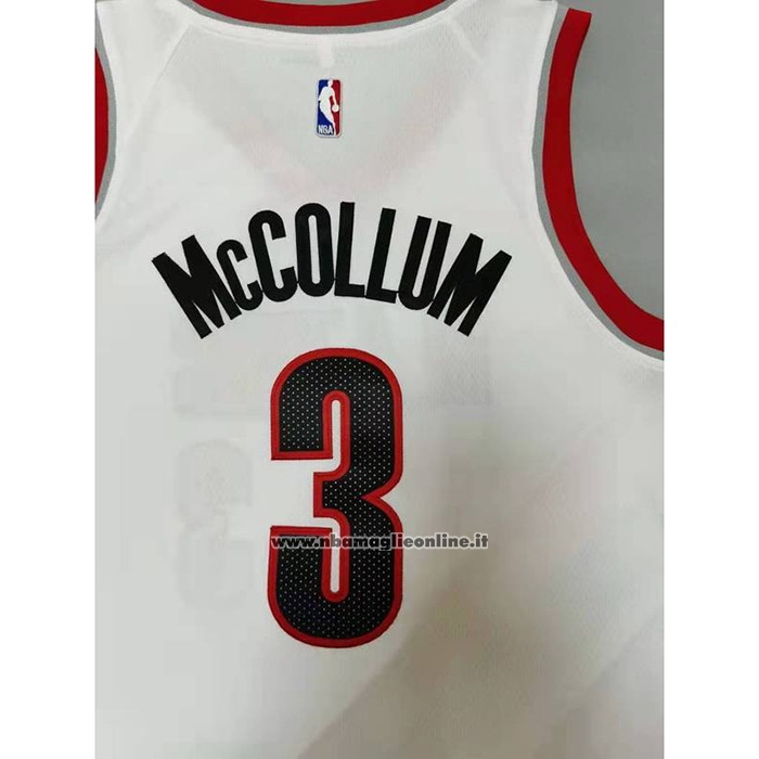 Maglia Portland Trail Blazers C.j. McCollum #3 Association 2020-21 Bianco